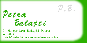 petra balajti business card